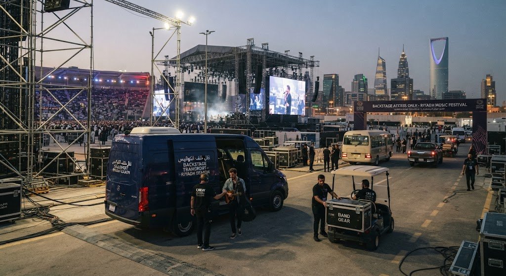 backstage transportation Riyadh - Talin performer transfer service