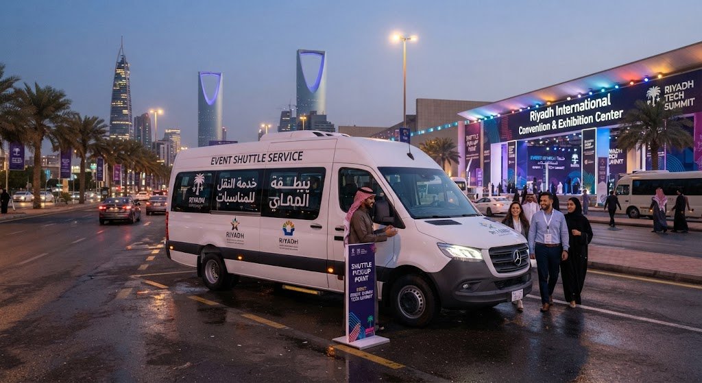 event shuttle service Riyadh - Talin guest transfer van